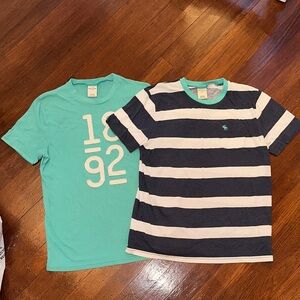 Boys 2 Piece Bundle Abercrombie Kids T-Shirts Striped Size 16 XL